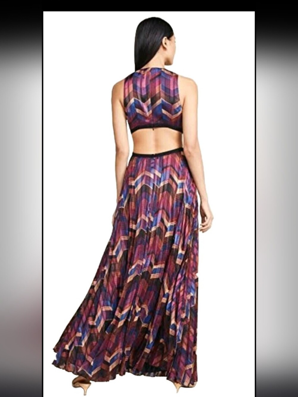 Ba&Sh Multicolor Geometric Maxi Dress with Cutout - Picture 4 of 9